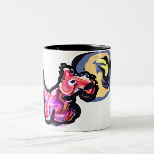 Wolf light moon  zweifarbige tasse (Mittel)
