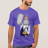 Wolf Lighter Night Camping Hiker Fire friends T-Shirt (Vorderseite)