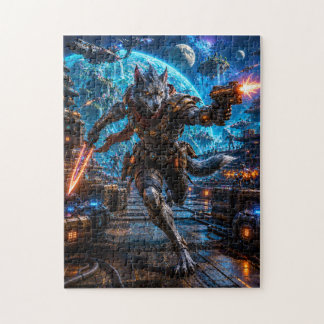 Wolf-Like Alien Pirate — Running Assault Puzzle