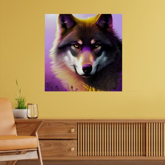 Wolf Lila Poster (Wohnzimmer 2)
