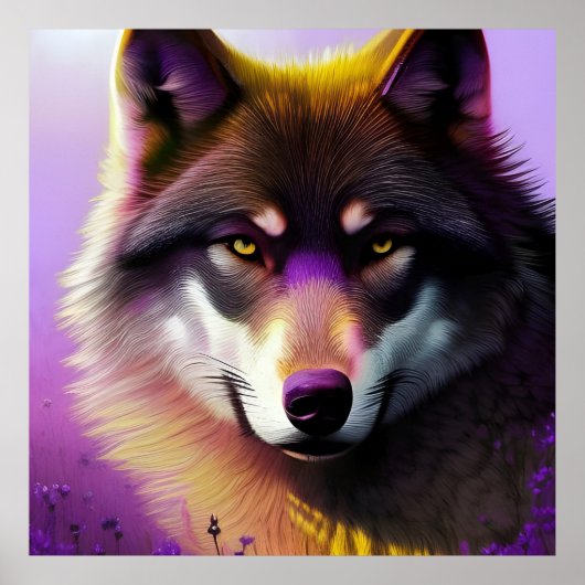 Wolf Lila Poster (Vorne)