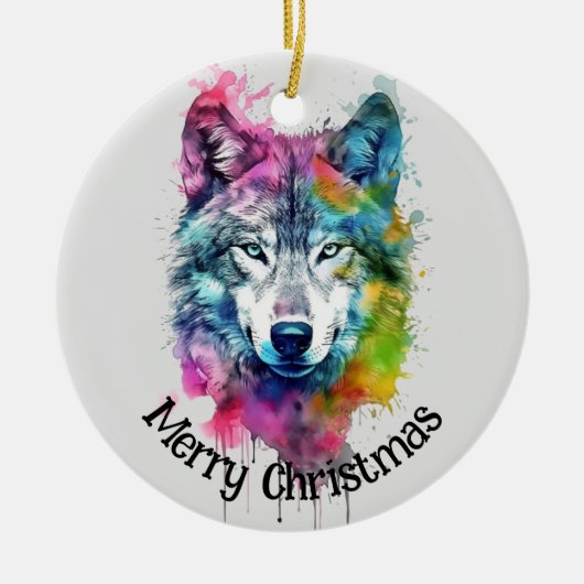 Wolf Logo Wolves Nature Custom Business Card Keramik Ornament (Vorne)