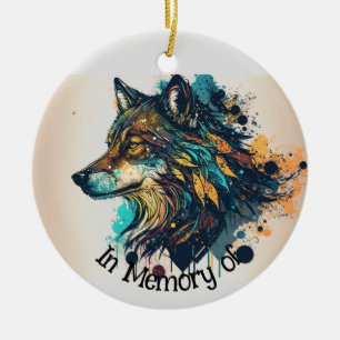 Wolf Logo Wolves Nature Custom Business Card Keramik Ornament