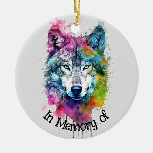 Wolf Logo Wolves Nature Custom Business Card Keramik Ornament (Vorne)