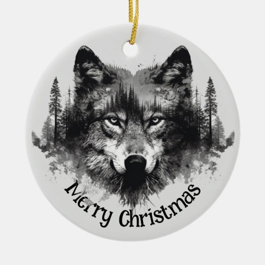 Wolf Logo Wolves Nature Custom Business Card Keramik Ornament (Vorne)