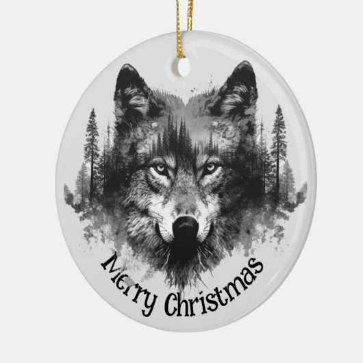 Wolf Logo Wolves Nature Custom Business Card Keramik Ornament (Links)