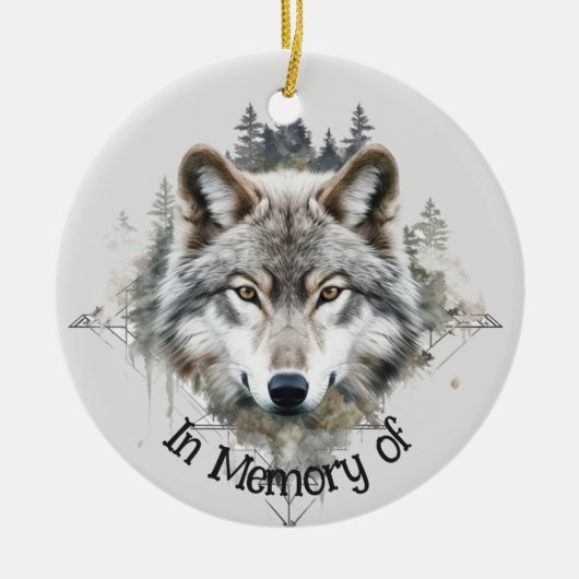 Wolf Logo Wolves Nature Custom Business Card Keramik Ornament (Vorne)