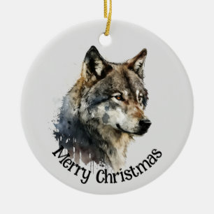 Wolf Logo Wolves Nature Custom Business Card Keramik Ornament