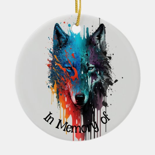Wolf Logo Wolves Nature Custom Business Card Keramik Ornament (Vorne)