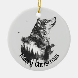 Wolf Logo Wolves Nature Custom Business Card Keramik Ornament