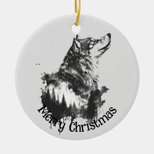 Wolf Logo Wolves Nature Custom Business Card Keramik Ornament (Vorne)