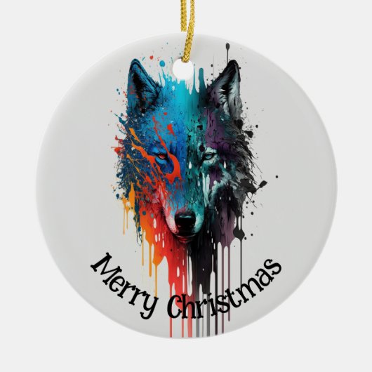 Wolf Logo Wolves Nature Custom Business Card Keramik Ornament (Vorne)