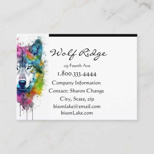 Wolf Logo Wolves Nature Custom Business Card Visitenkarte (Vorderseite)