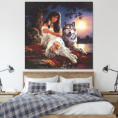 Wolf Look Leinwanddruck (Insitu (Schlafzimmer))