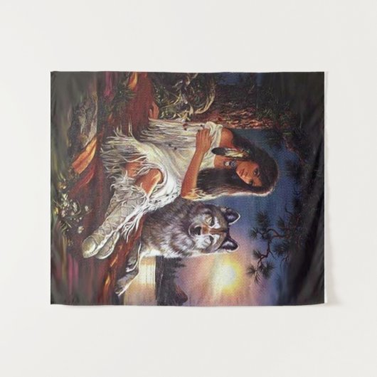 Wolf Look Wandteppich (Vorderseite (Horizontal))