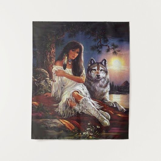 Wolf Look Wandteppich (Vorderseite)