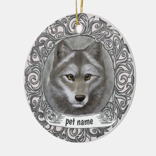 Wolf Love Memory-Ornament Keramik Ornament (Links)