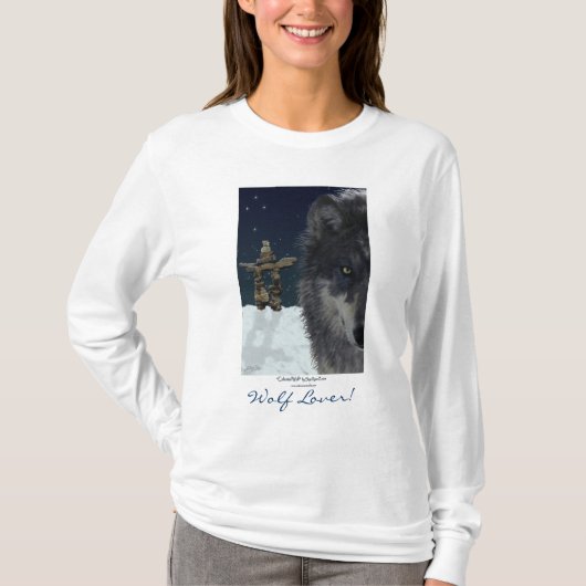 WOLF LOVER~ Graue Wolf Hoodie & Tops (Vorderseite)