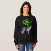 Wolf Lover Leprechaun Riding Wolf St Patrick S Day Sweatshirt (Vorne ganz)