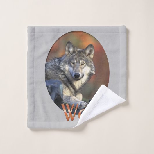 Wolf Lovers Badhandtuch Set (Waschlappen)