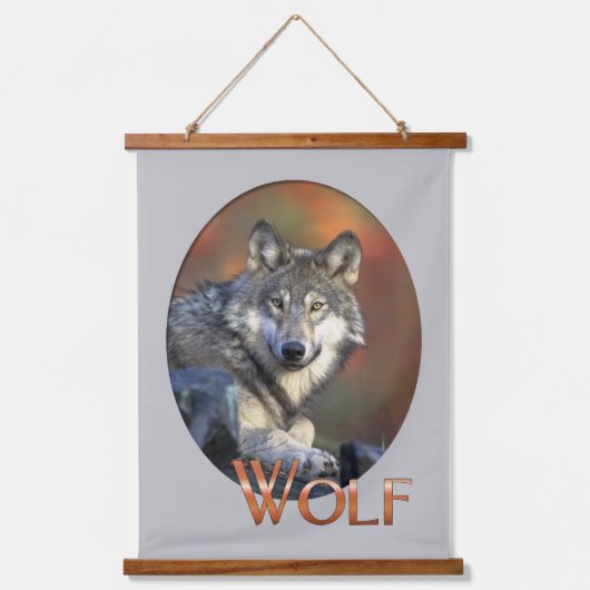 Wolf Lovers Wandteppich Mit Holzrahmen (Vorderseite)