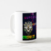 Wolf Loyalty Creed - Tasse von Tribal Wolf Neon Qu (Vorderseite Links)
