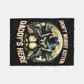 Wolf Mach dir keine Sorgen Kätzchen Daddy ist hier Fleecedecke (Vorderseite (Horizontal))