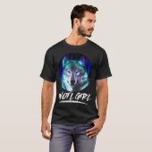 Wolf Mädchen, das Wölfe Aurora Bunt Lustig liebt T-Shirt (Vorne ganz)