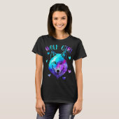 Wolf Mädchen Galaxie Ästhetik Design T-Shirt (Vorne ganz)