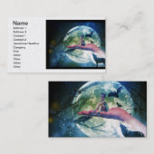 Wolf-Mädchen-Raben-Schläger-Mond Visitenkarte (Vorne/Hinten)