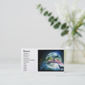 Wolf-Mädchen-Raben-Schläger-Mond Visitenkarte (Stehend Vorderseite)