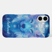 Wolf Magie Blau Case-Mate iPhone Hülle (Rückseite (Horizontal))