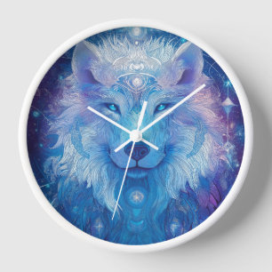 Wolf Magie Mandala Zauber Uhr