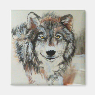 Wolf-Magnet - ursprüngliche Kunst Magnet