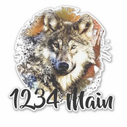 Wolf-Mailbox Aufkleber (Vorderseite)