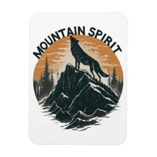 Wolf Majestät heult auf dem Gipfel Magnet