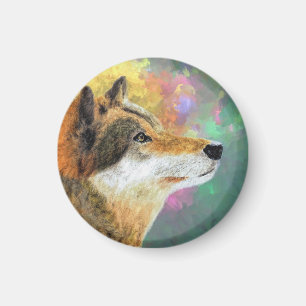 Wolf Malmagnet, Majestic Wildlife Kühlschrank Magnet