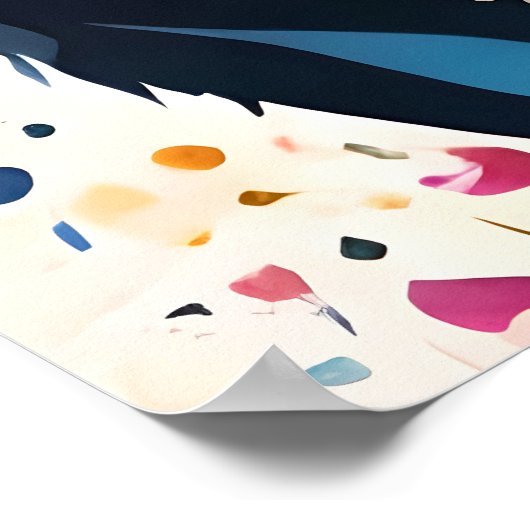 Wolf malt niedlichen Hund farbenfrohe Wildtiere Re Poster (Ecke)