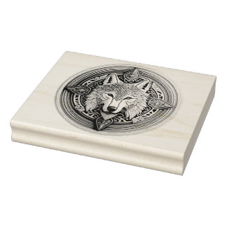Wolf Mandala Gummistempel