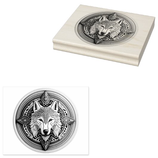 Wolf Mandala Gummistempel (Stempel)