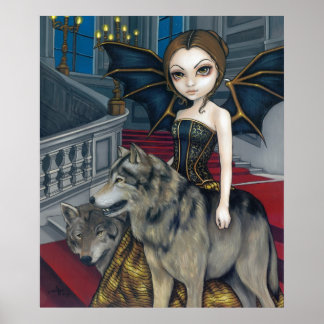 Wolf Manor gotische Vampir Fee Print Poster