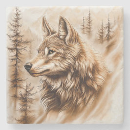 Wolf Marble Untersetzer