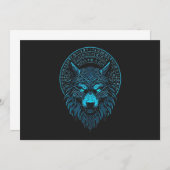 Wolf Mask Odin Runes Norse Compass Viking Einladung (Vorne/Hinten)