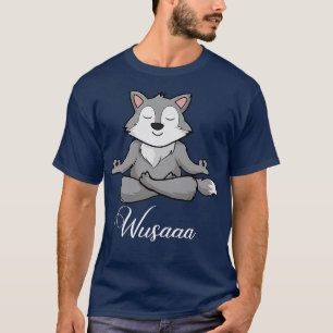 Wolf Meditation Sonnenblume atmen Deep wusaaa Ruhe T-Shirt