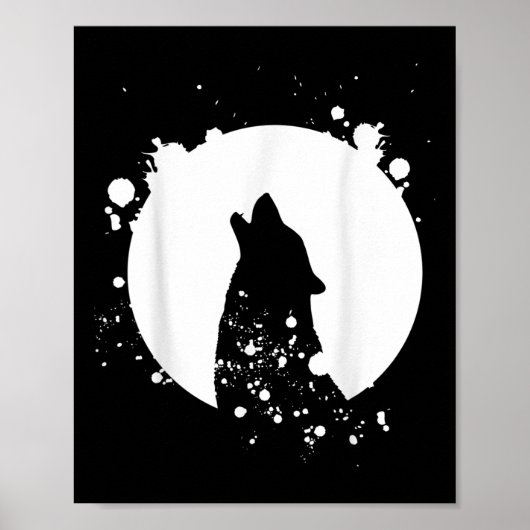 Wolf Men Silhouette Animal Motif Umwelt Poster (Vorne)