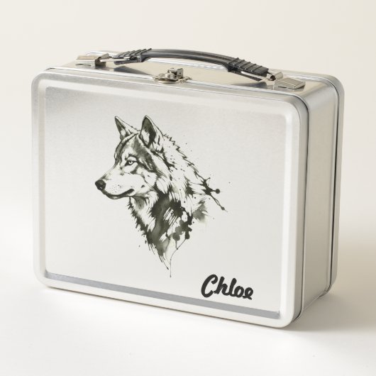 Wolf Metall Brotdose (Vorderseite)