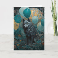 Wolf mit Balloons Geburtstag