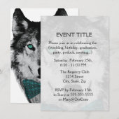 Wolf mit blauen Augen Einladung (Vorne/Hinten)