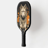 Wolf mit Blume Personalisiertes Pickleball Paddel Pickleball Schläger (Links)