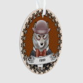 Wolf mit Brille Ornament (Vorderseite)